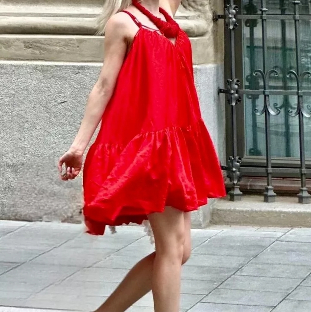 H&M A-line Mini Dress Red BNWT.